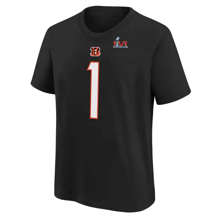 T-shirt Bengals NFL Youth SB Bound N&N 22 JaMarr Chase Noir
