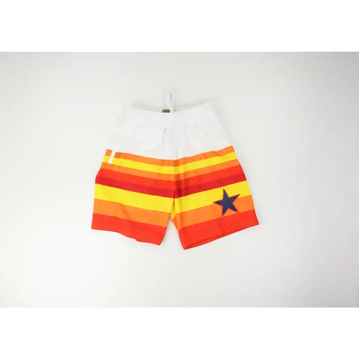 HOUSTON ASTROS MLB Short en mesh M&N Team ID Blanc/Arc-en-ciel