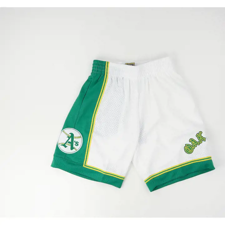 Short en maille OAKLAND ATHLETICS MLB M&N Team ID Blanc/Vert