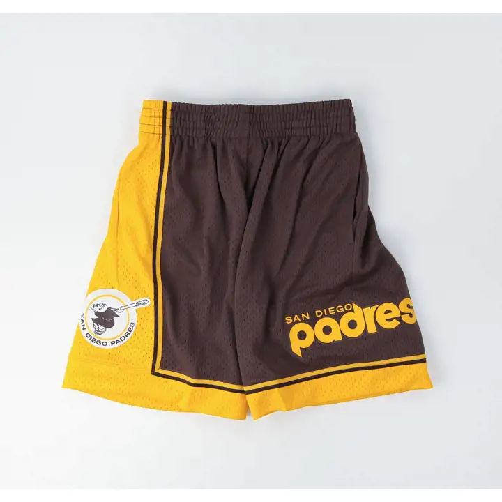 Short en maille M&N Team ID MLB San Diego Padres marron/doré