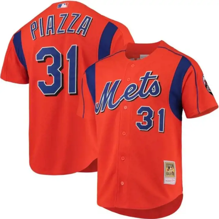 Maillot en mesh de baseball MLB M&N authentique New York Mets Mike Piazza Org/Rb