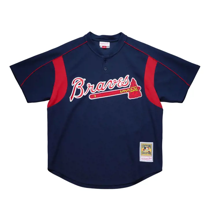 Atlanta Braves MLB M&N Auth BP Maillot en mesh John Smoltz Marine/