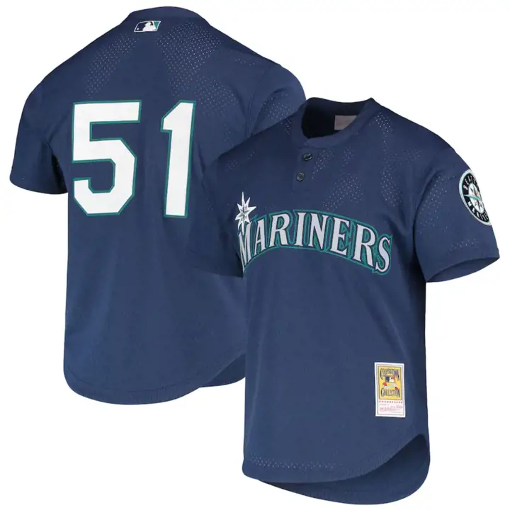 Maillot de baseball MLB M&N Auth BP Mesh Seattle Mariners Ichiro Suzuki N