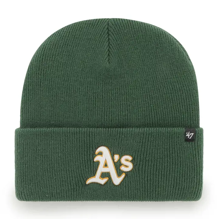 Oakland Athletics MLB Haymaker Bonnet en tricot à revers Vert Foncé/Vert Foncé