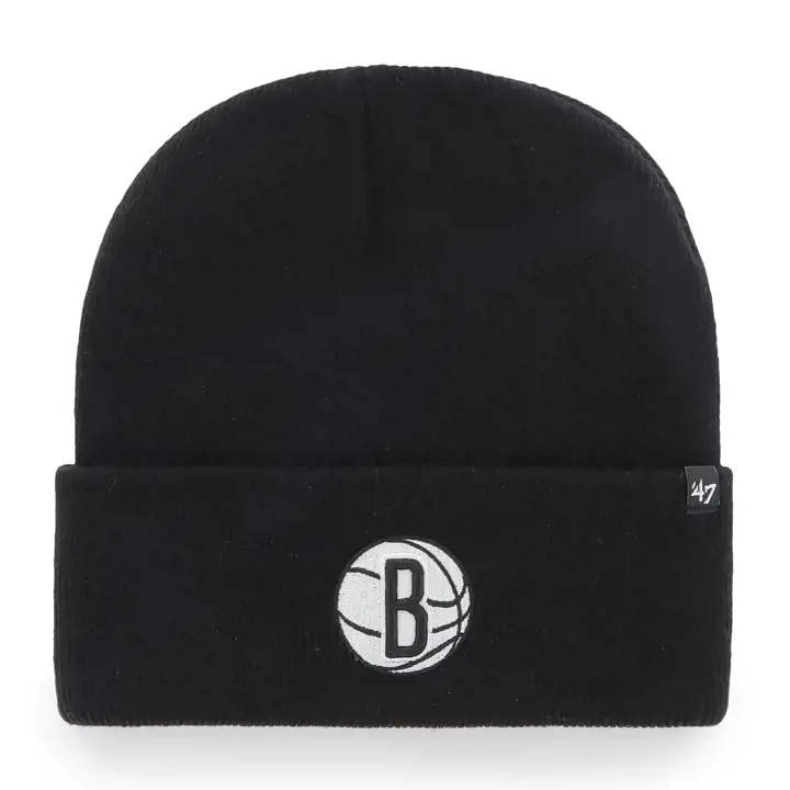Brooklyn Nets NBA Haymaker Bonnet Tricoté Manchette Noir/Noir
