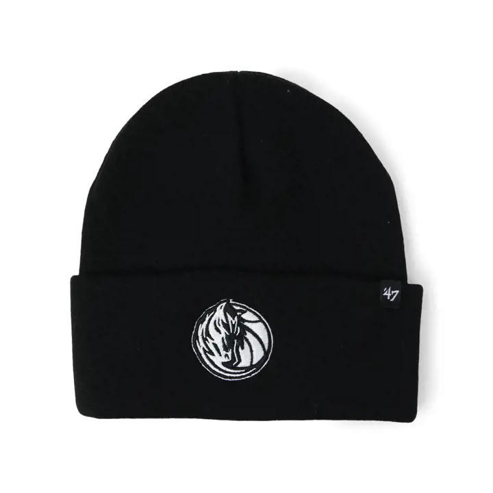 Bonnet en tricot « Haymaker » des Dallas Mavericks (NBA) – Noir/Noir