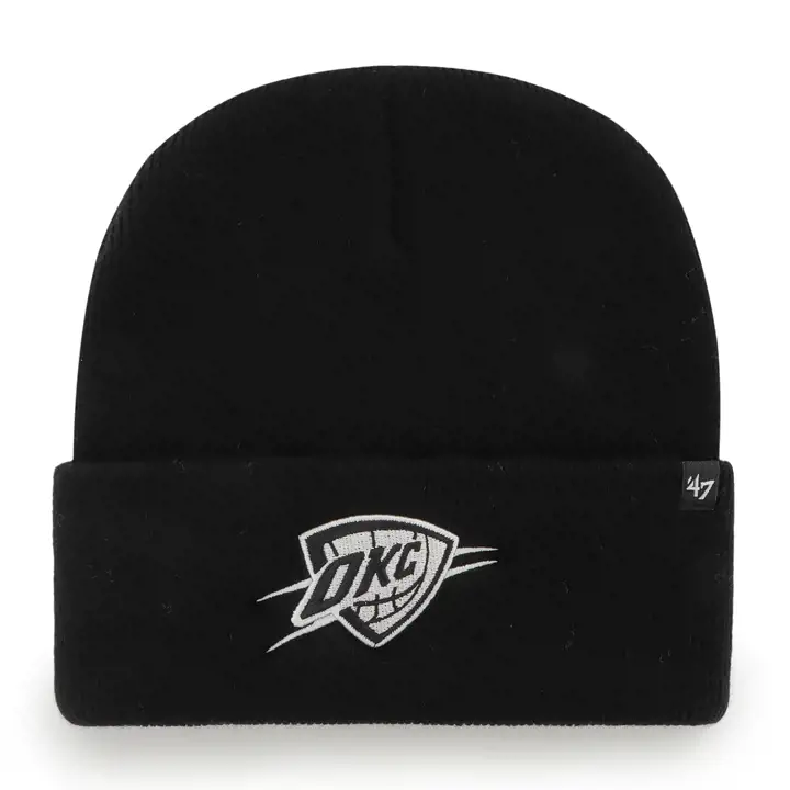 Bonnet à revers tricoté OKC Thunder NBA Haymaker NOIR/NOIR