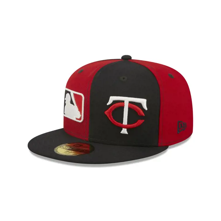 Casquette 59FIFTY avec double logo des Minnesota Twins MLB - Bleu marine/rouge/vert prim