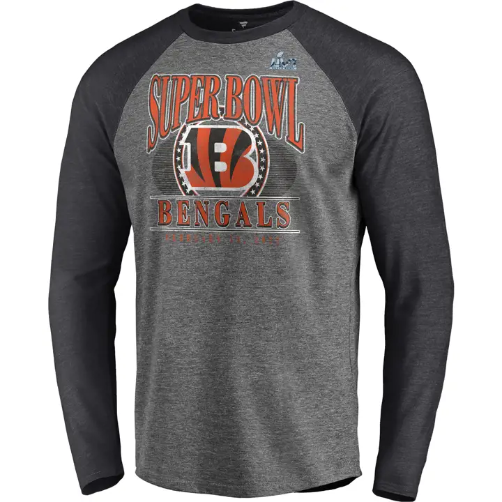 CINCINNATI BENGALS NFL SB LVI RETRO BOUND Manches Longues Raglan