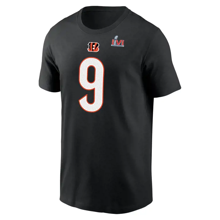CINCINNATI BENGALS NFL SB LVI T-shirt N&N JOE BURROW NOIR