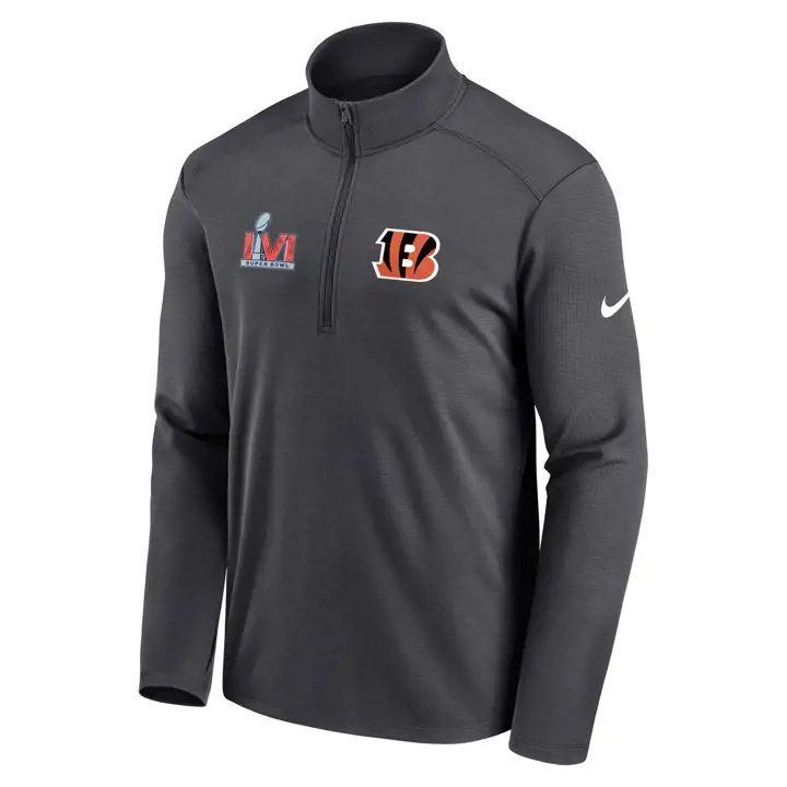 CINCINNATI BENGALS NFL SB LVI Patch Pull Demi-Zip GRIS
