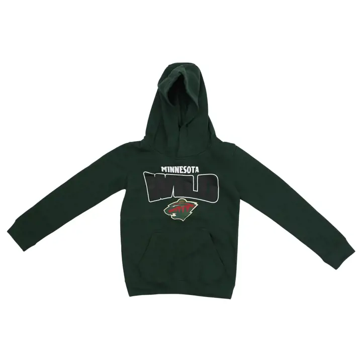 Haut à capuchon en molleton pour jeune avec logo des Wild du Minnesota de la LNH 22 grn