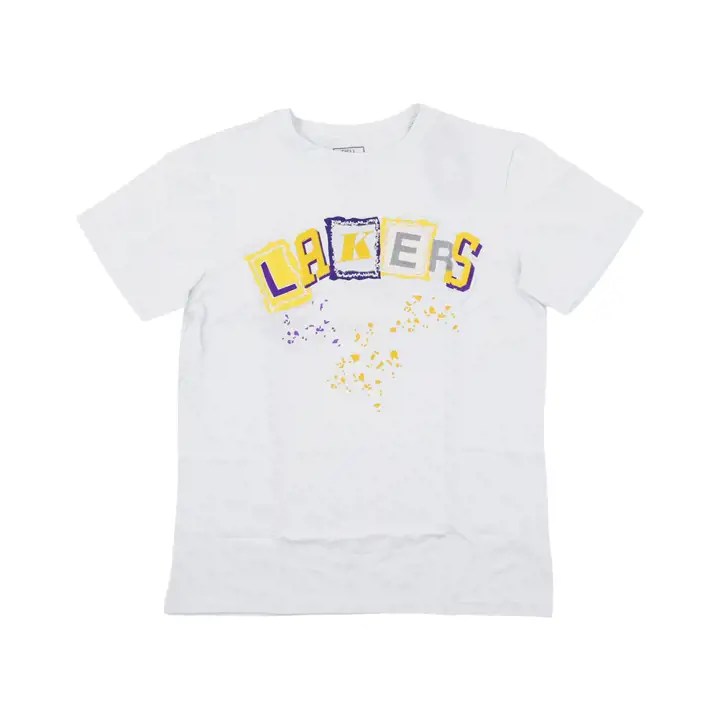 T-shirt Los Angeles Lakers NBA Patchwork Blanc