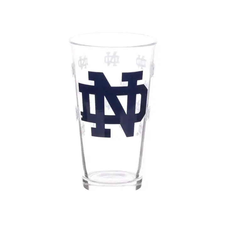 Notre Dame Fighting Irish ND Verre à pinte de 47 cl, gravé satiné, transparent