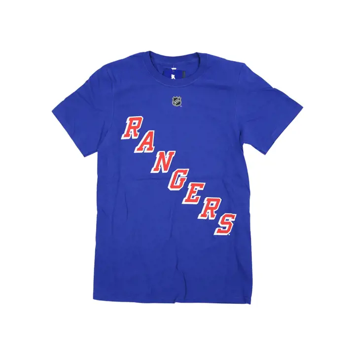 T-shirt authentique des Rangers de New York LNH avec nom et numéro de Adam Fox RBL