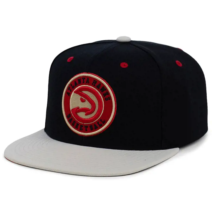 Casquette snapback Atlanta Hawks NBA Pin Drop noire/ivoire/rouge