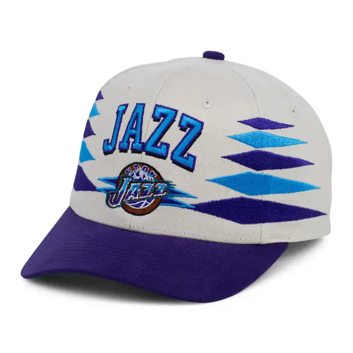 Utah Jazz NBA Off White Diamond Pro Crown ivoire/violet/vert HWC