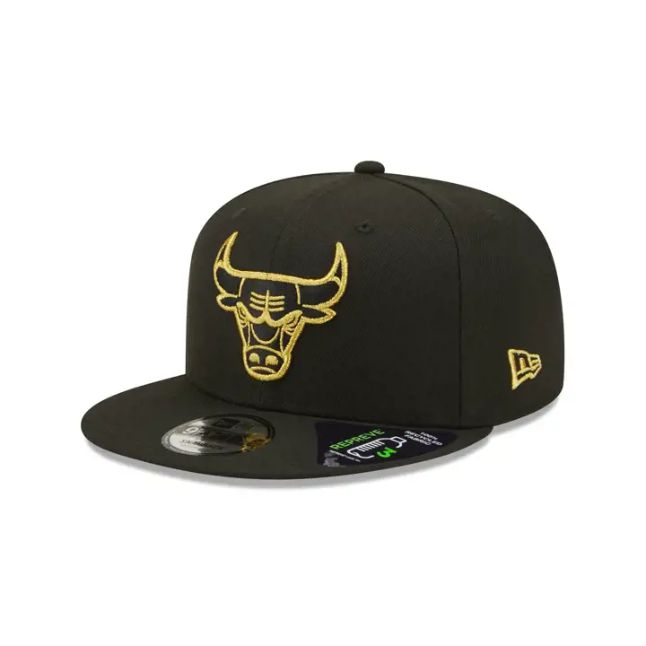 Casquette 9FIFTY à logo métallique NBA Chicago Bulls noir/noir