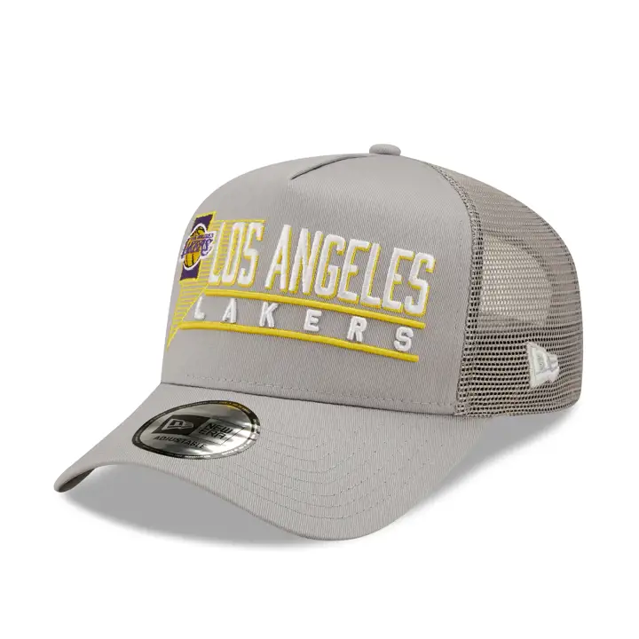 Los Angeles Lakers NBA Stacked Wordmark Trucker gris/gris