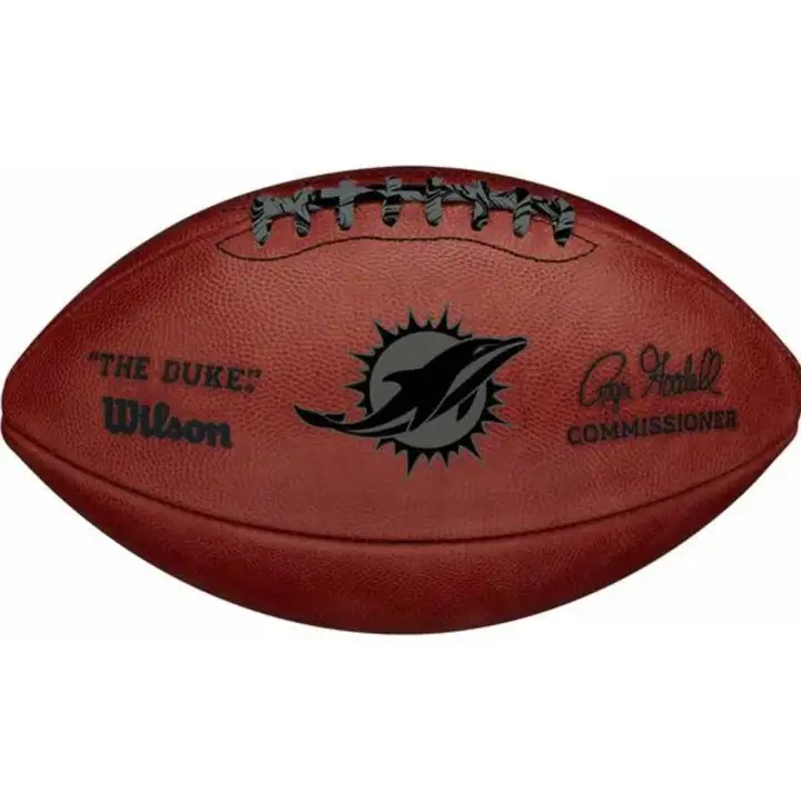 "Ballon de football métallique Miami Dolphins « The Duke » éq. marron/noir/gris"