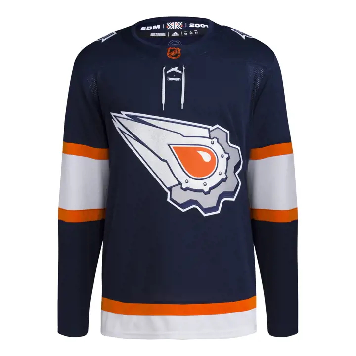 Maillot rétro inversé des Oilers d'Edmonton LNH 22 marine