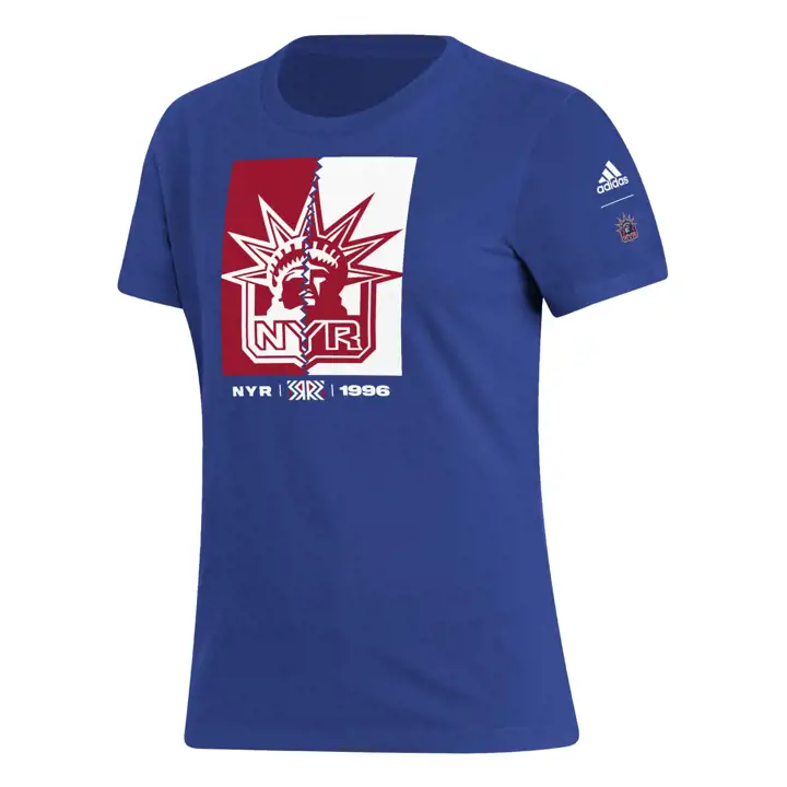 T-shirt Rétro Femme ADI NHL Rangers de New York 22 Bleu