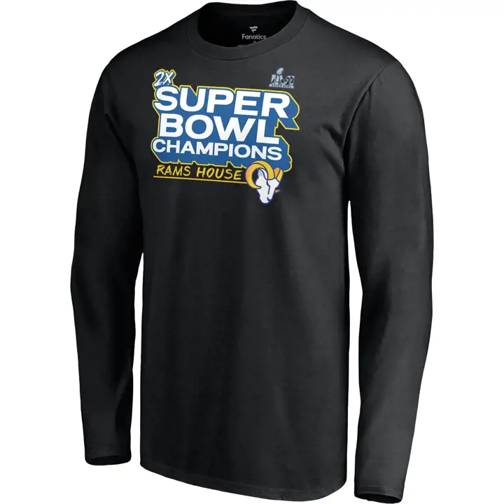 T-shirt à manches longues noir LA Rams NFL SB LVI Champs Parade