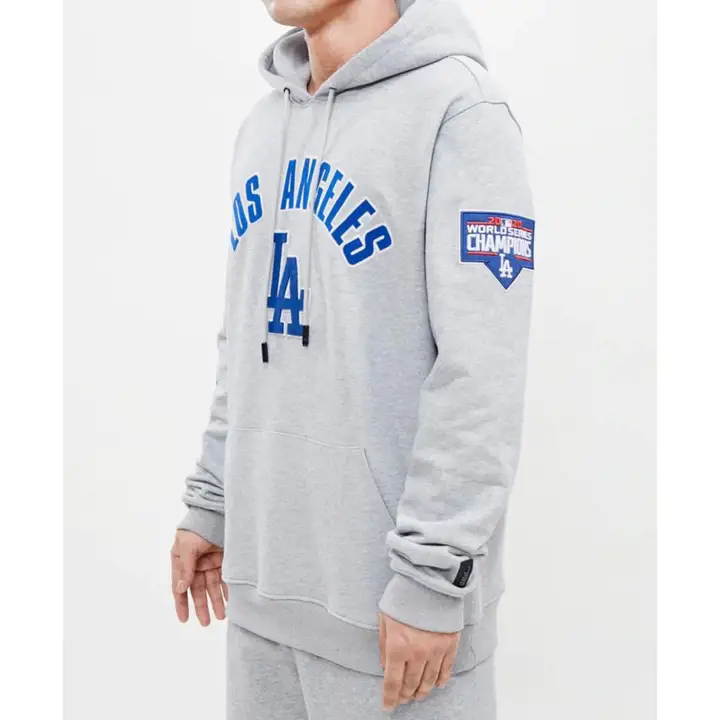 DODGERS MLB Pro Stacked Logo Hoodie H-Gray