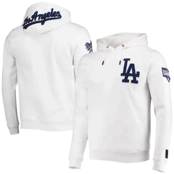 Sweat à capuche DODGERS MLB Pro Patch Logo Blanc
