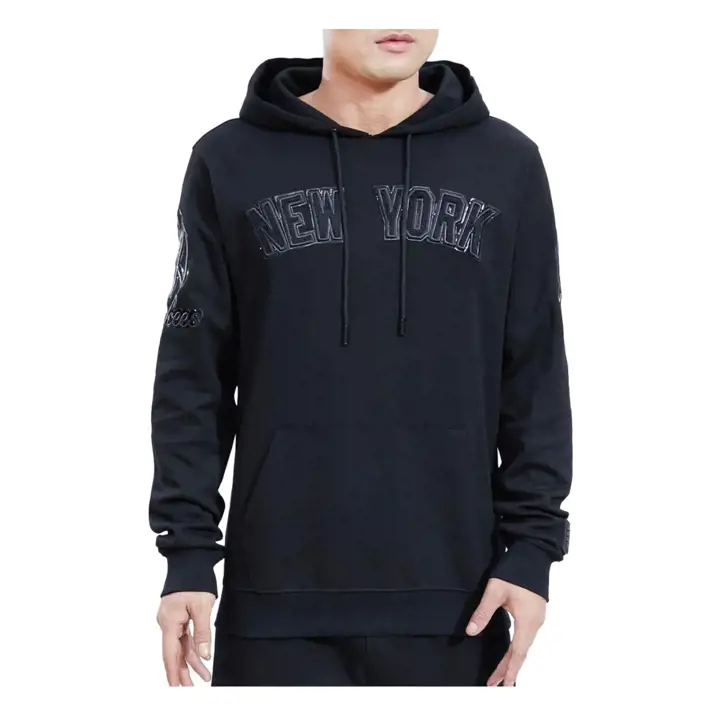 New York Yankees MLB Pro Triple Black Patch Hoodie noir
