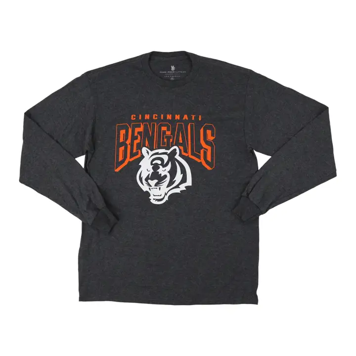 T-shirt manches longues à logo audacieux NFL des Cincinnati Bengals anthracite