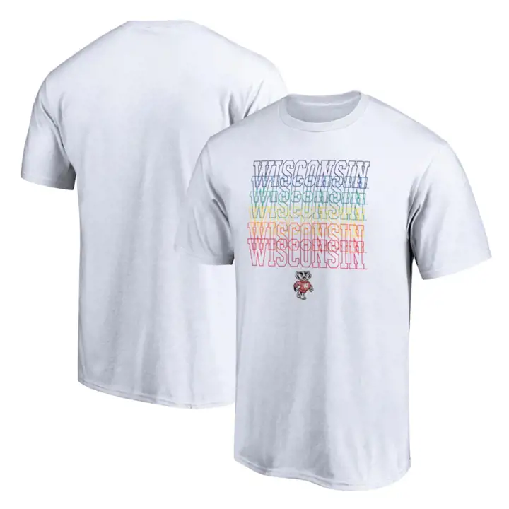 T-shirt Fierté Universitaire NCAA Wisconsin Badgers 2F 22 blanc