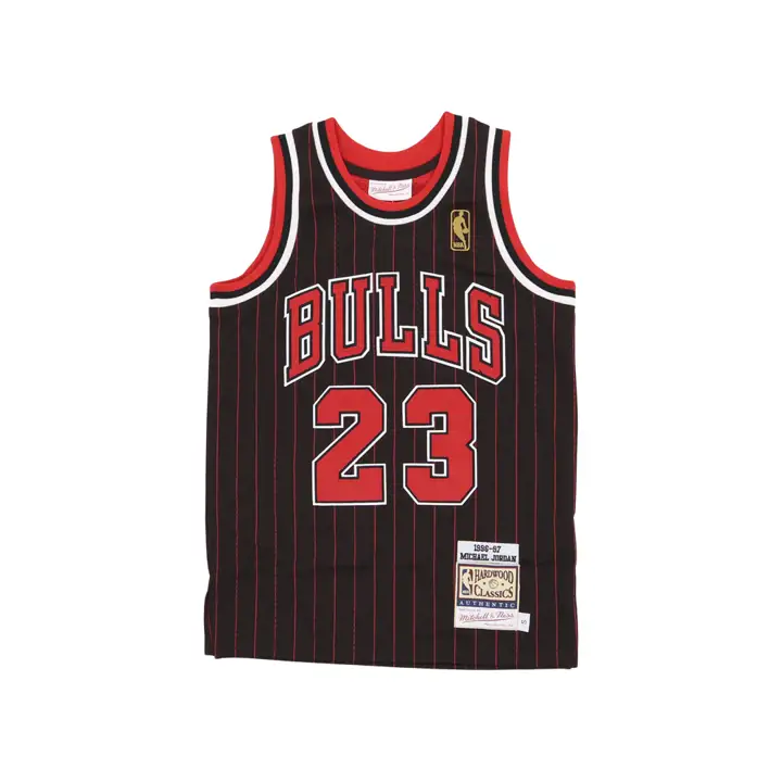 Maillot authentique M&N Michael Jordan BLK BULLS NBA pour jeune