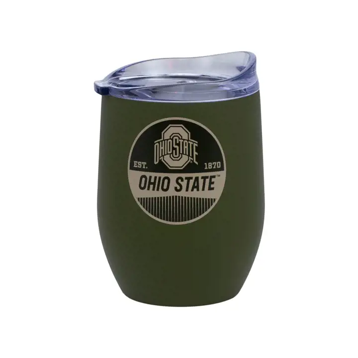 Ohio State Buckeyes 473 ml, incurvé, boisson – Insigne vert