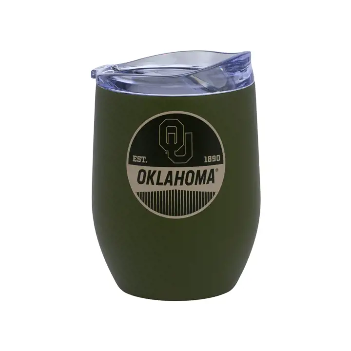 Gobelet incurvé Oklahoma Sooners 16oz - Badge vert