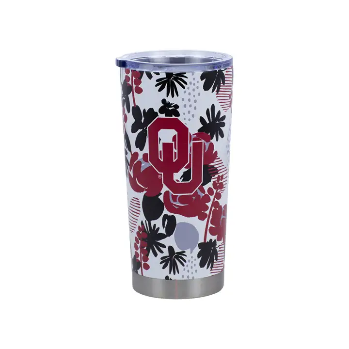 Gobelet de 20 oz des Oklahoma Sooners - Imprimé floral audacieux