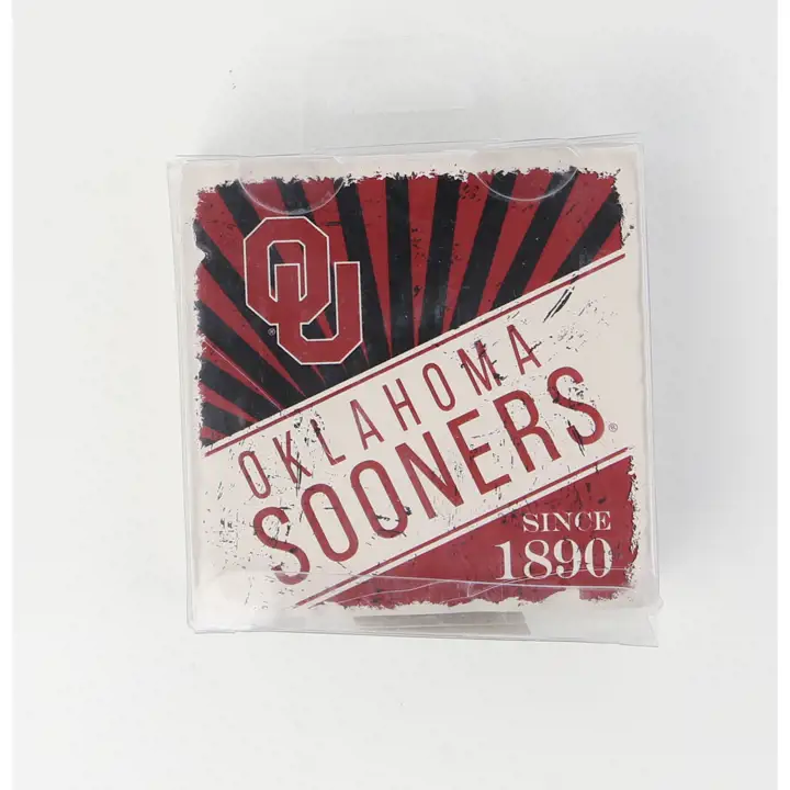 Sous-verres en pierre Oklahoma Sooners rouges/blancs