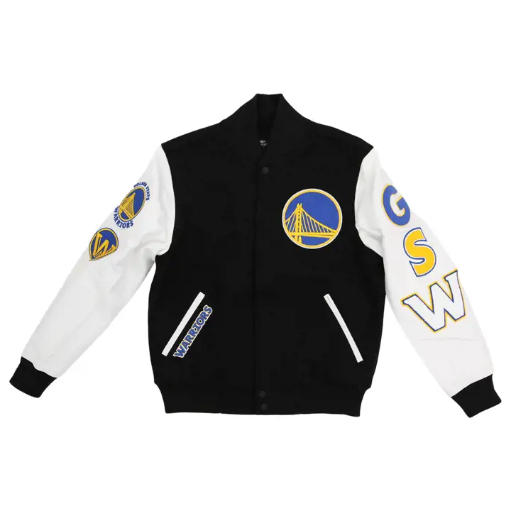 Veste teddy NBA Golden State Warriors noir/blanc