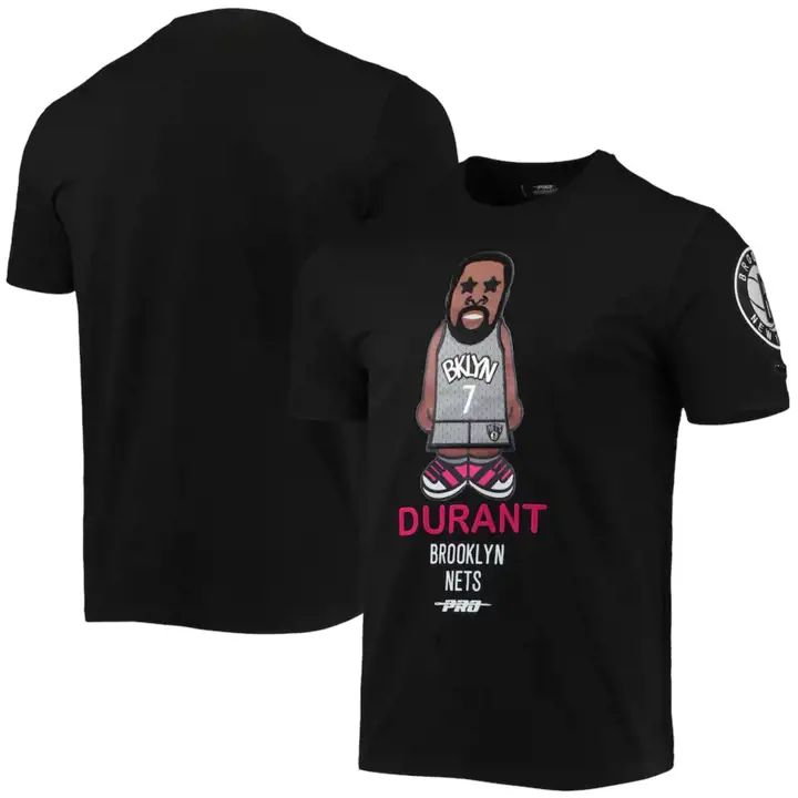 T-shirt caricature NBA Brooklyn Nets Kevin Durant noir