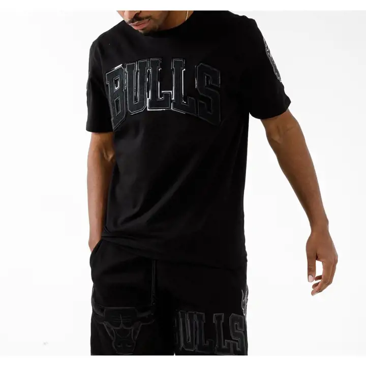 T-shirt Triple Black NBA Chicago Bulls noi