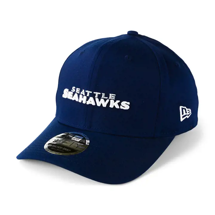 Casquette ajustée extensible 9FIFTY marine avec logo de l'équipe NFL Seattle Seahawks