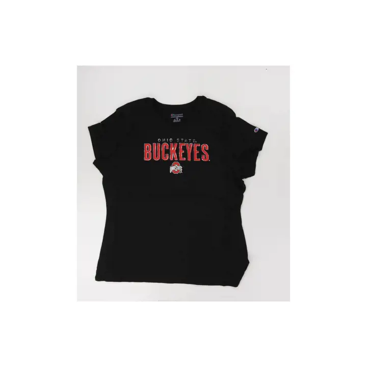 T-shirt noir en aluminium superposé Ohio State Buckeyes NCAA pour femme