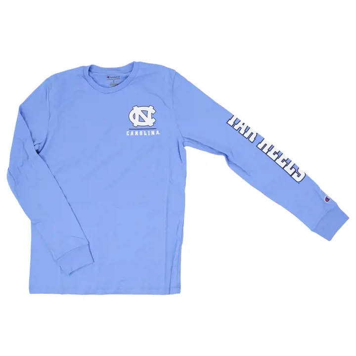 T-shirt manches longues NCAA Tar Heels de Caroline du Nord 3 Hit – Gris