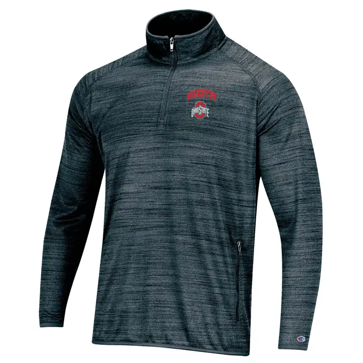 Molleton texturé 1/4 zip Buckeyes de l'État de l'Ohio NCAA 22 Gry