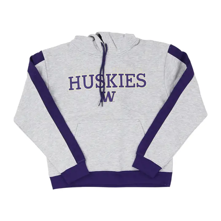 Sweat à capuche rayé sur les manches pour femme NCAA Washington Huskies 22 gris/