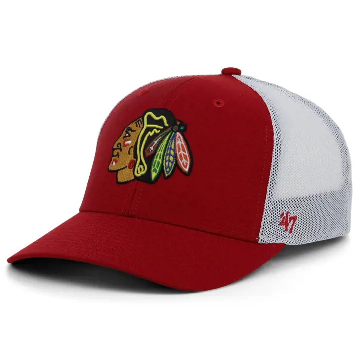 Casquette filet extensible Chicago Blackhawks LNH Trophée rouge/blanc