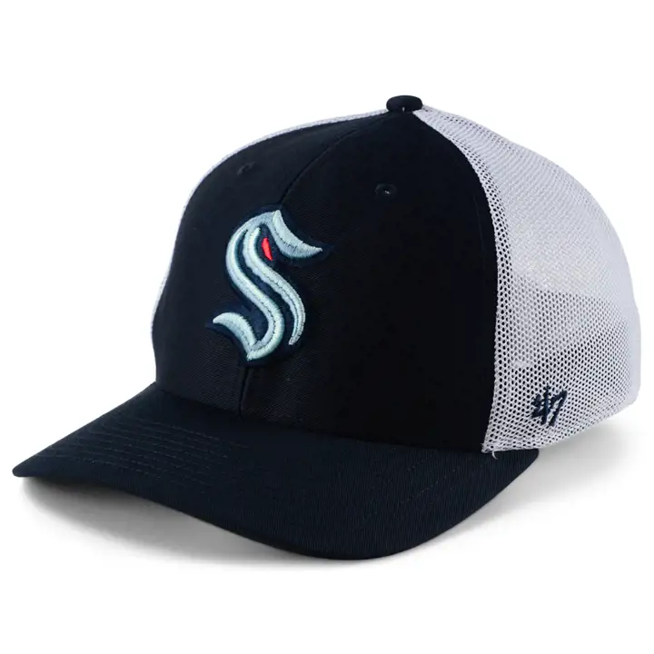 Casquette en maille extensible Seattle Kraken NHL Trophy marine/blanc