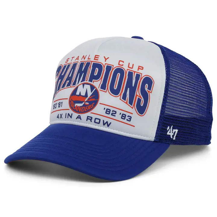 Casquette de camionneur en mousse à l'avant NEW YORK ISLANDERS NHL, collection Champions rbl