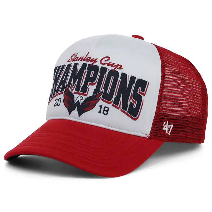 Casquette camionneur rouge WASHINGTON CAPITALS NHL avec mousse à l'avant