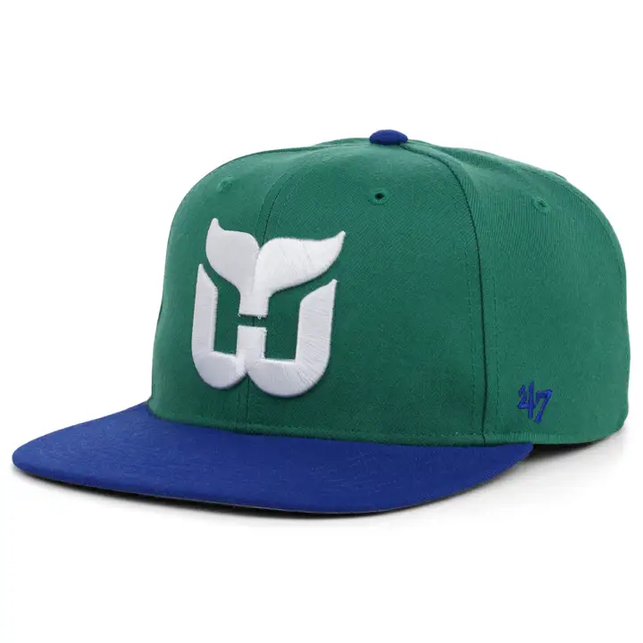 Hartford Whalers LNH Écusson latéral Casquette ajustée ASG vert/jaune